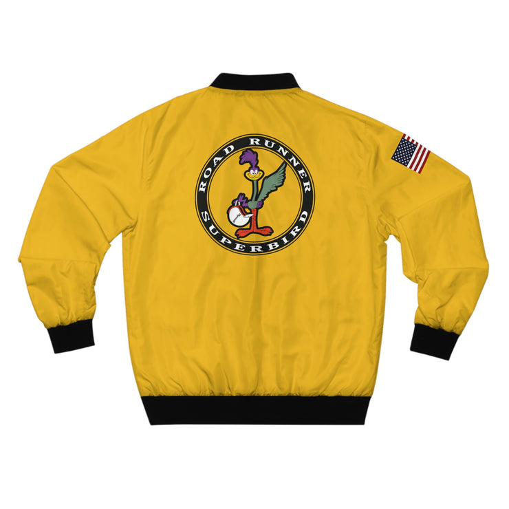 Road Runner Superbird Men's AOP Bomber Jacket Yellow Black Stripe