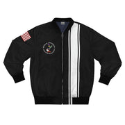 Road Runner Superbird Men's AOP Bomber Jacket Black White Stripe