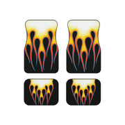 Classic Hot Rod Flame Pinstripe Car Floor Mats (Set of 4)