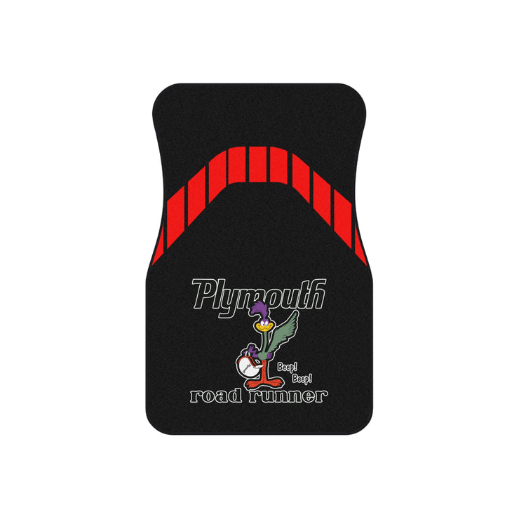 1971 1972 Plymouth Roadrunner Tribute Car Floor Mats (Set of 4) Red/Black