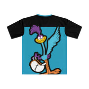 Oversized Road Runner Men's Loose T-shirt Turquoise/black