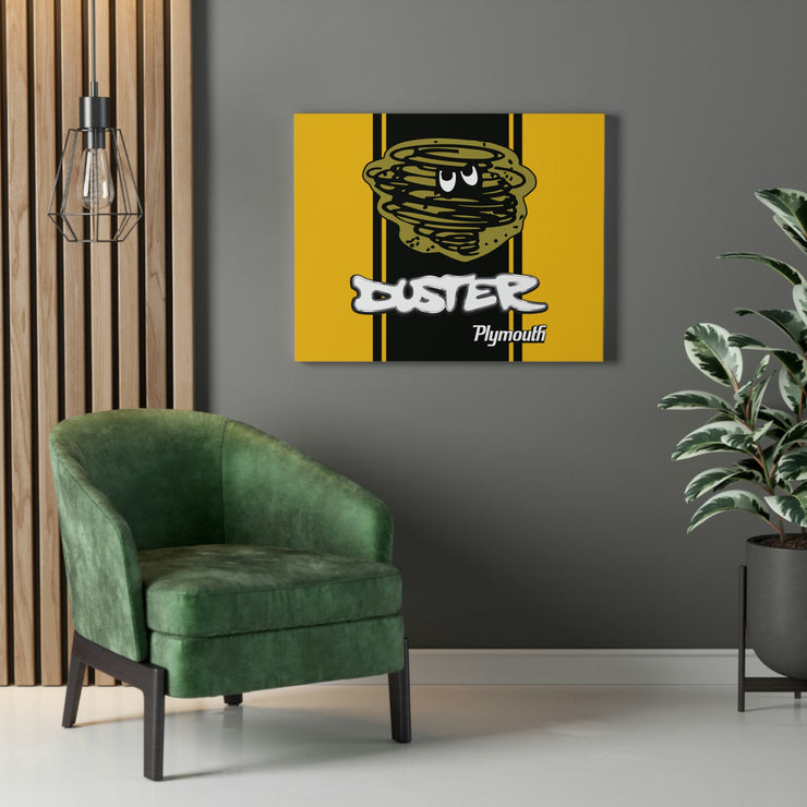 Vintage Style Plymouth Duster Stretched Canvas Wall Art yellow/black